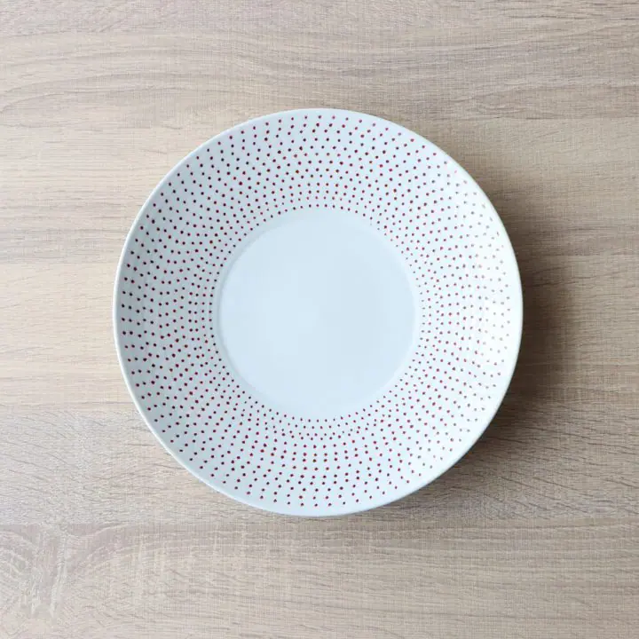 山田義力　ドット皿 北欧食器のようなおしゃれなドット模様のパスタ皿 | 波佐見焼 色染