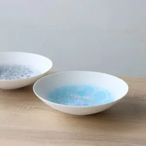 やま平窯の泡シリーズの18cmボウル有田焼 泡 ボウル 18cm blue/gray