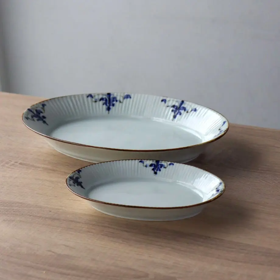 有田焼の上品な手描きのオーバル皿！ | リーヴスしのぎオーバル皿