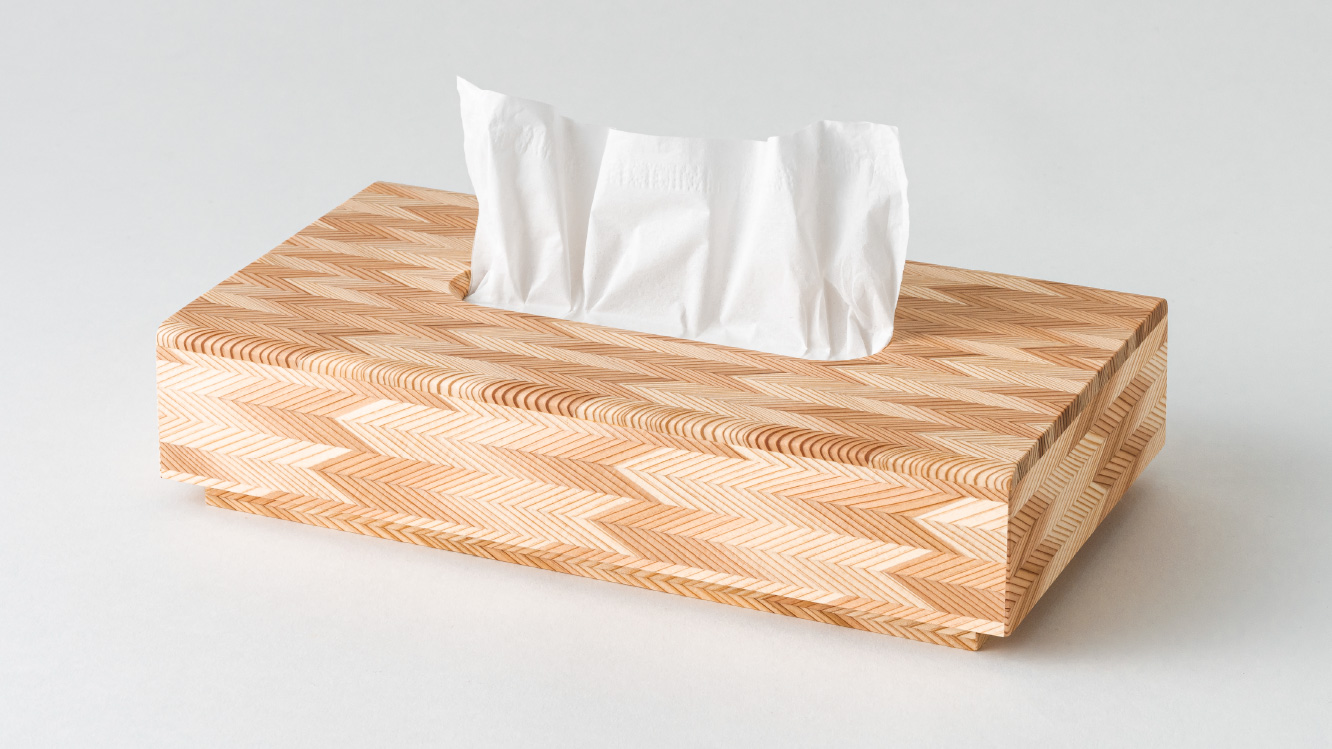 矢絣 tissue case <杉>